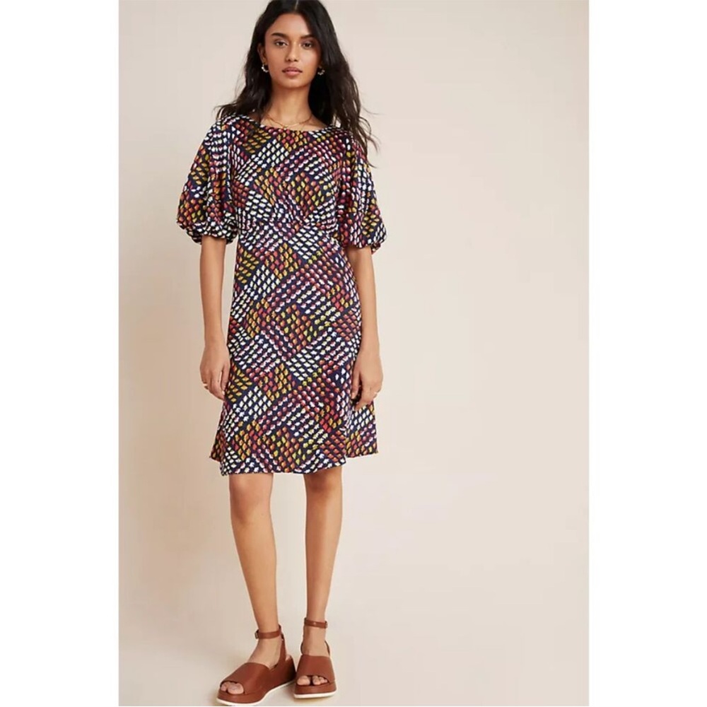 Maeve Melody Mini Dress By Anthropologie Puff Sleeve Floral Womens Size 2